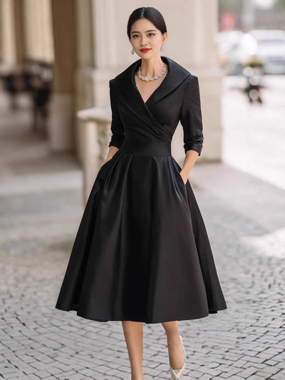 2025 New European and American Women's Clothing Amazon Xiyin Independent Website Elegant Formal Waist-Cinching Slimming Dress