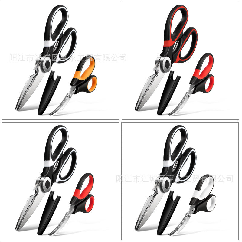 Factory in stock wholesale seafood scissors stainless steel multi-function kitchen scissors suit shrimp scissors shrimp string scissors